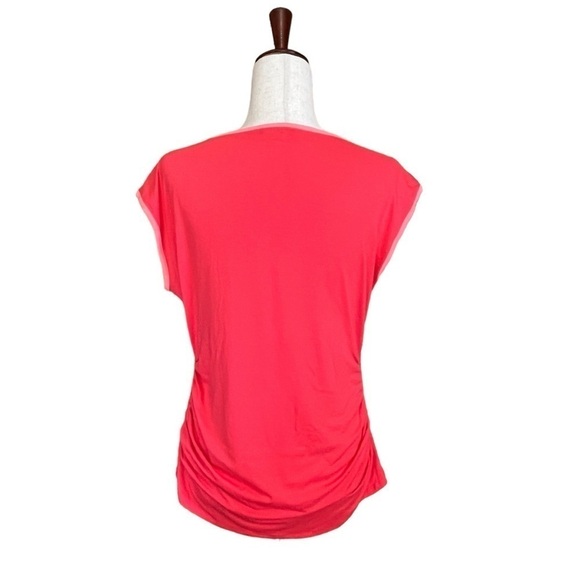 Vince Camuto Sleeveless Knit Rushed Blouse. Orange Size Large #1351 - Picture 3 of 6
